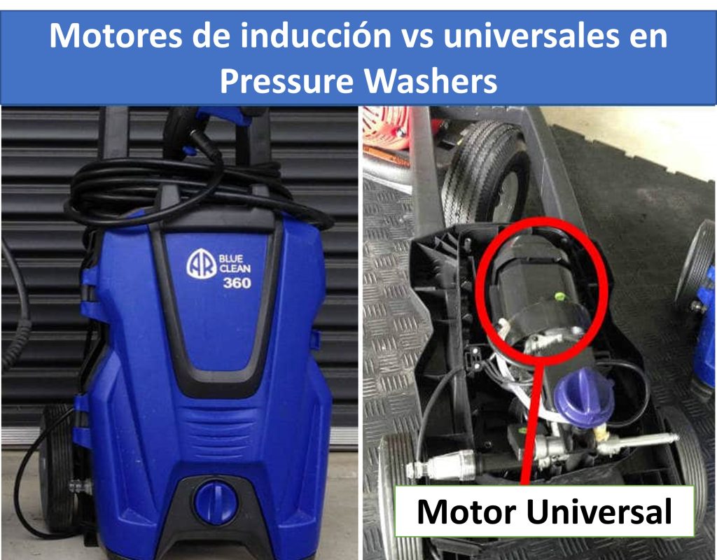 motores de inducción vs universales en pressure washers